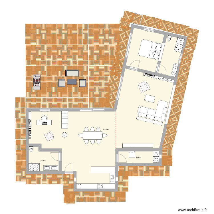 PLAN V01. Plan de 4 pièces et 112 m2