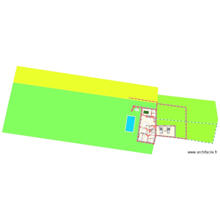 MAISON  1. Plan de 9 pièces et 181 m2