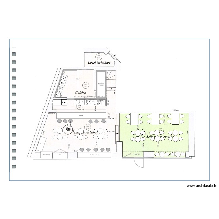 20250110_Bao_Ternes_Zoning aménagement RDC4. Plan de 1 pièce et 2 m2