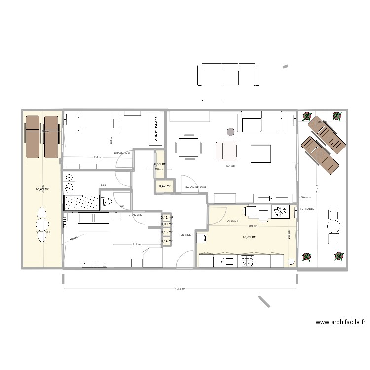 ESSEY PIE F3. Plan de 8 pièces et 26 m2