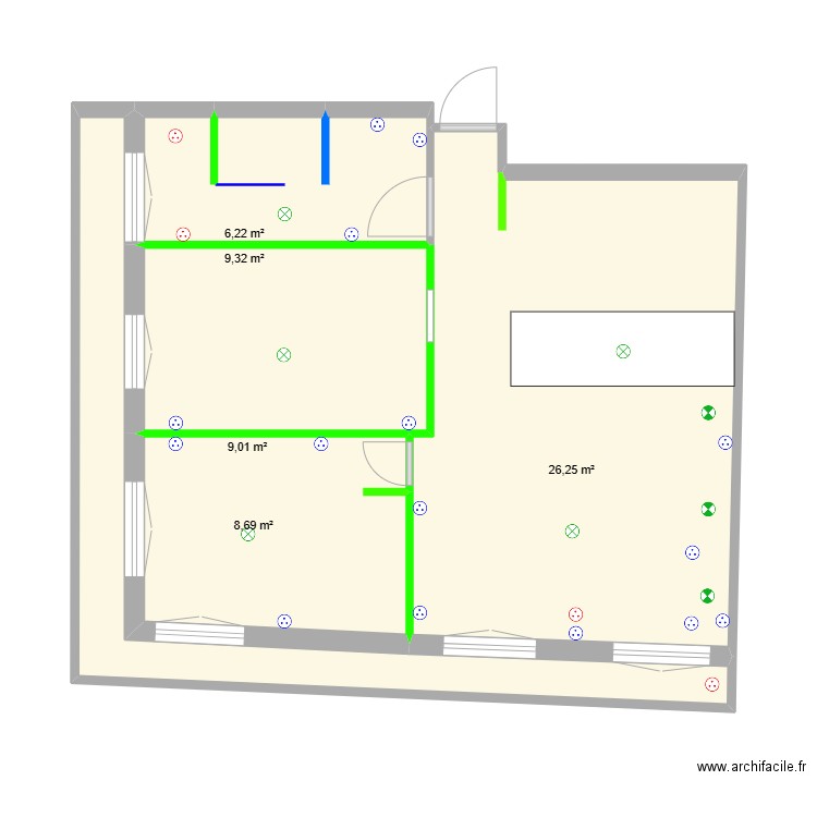 24 pollak Elec. Plan de 5 pièces et 59 m2