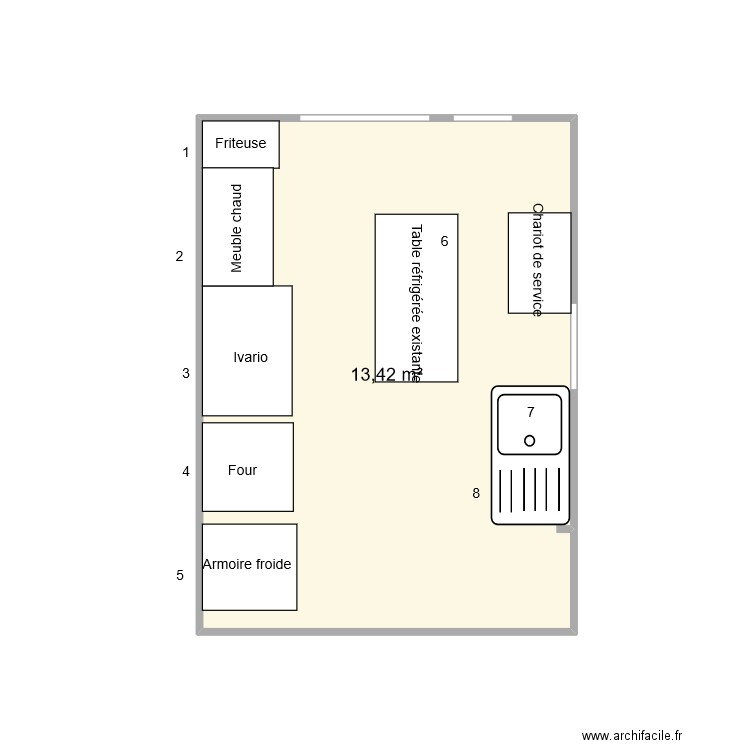 CUISINE BELGITUDE. Plan de 1 pièce et 13 m2