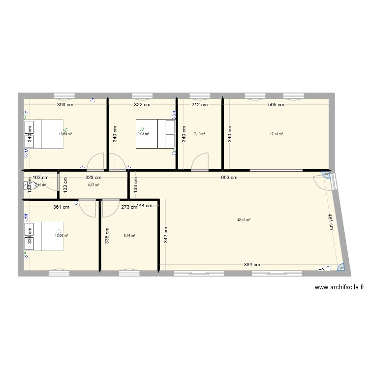 maison_td. Plan de 9 pièces et 119 m2