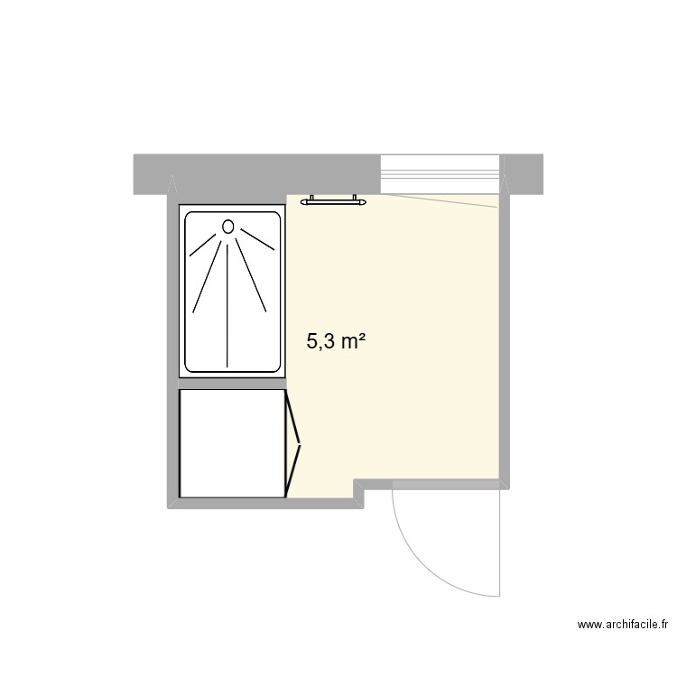 Salle de bain. Plan de 1 pièce et 5 m2