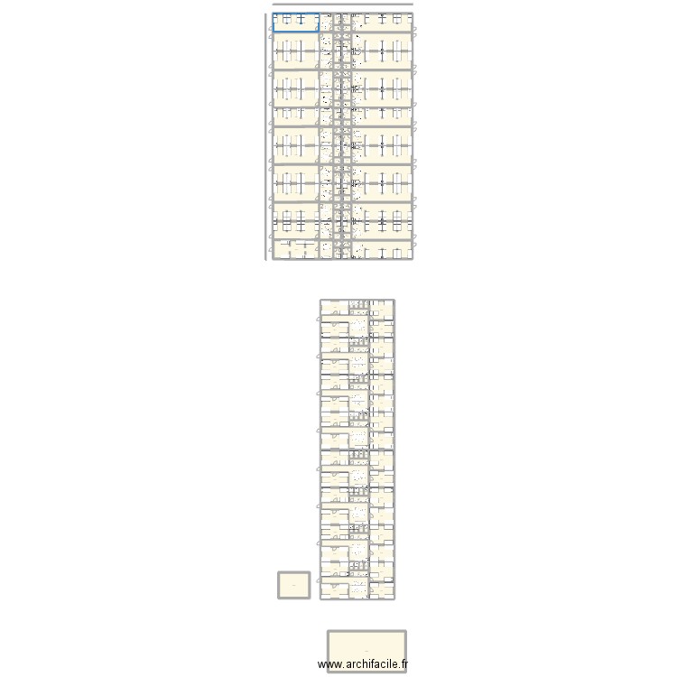 dortoir . Plan de 173 pièces et 2538 m2