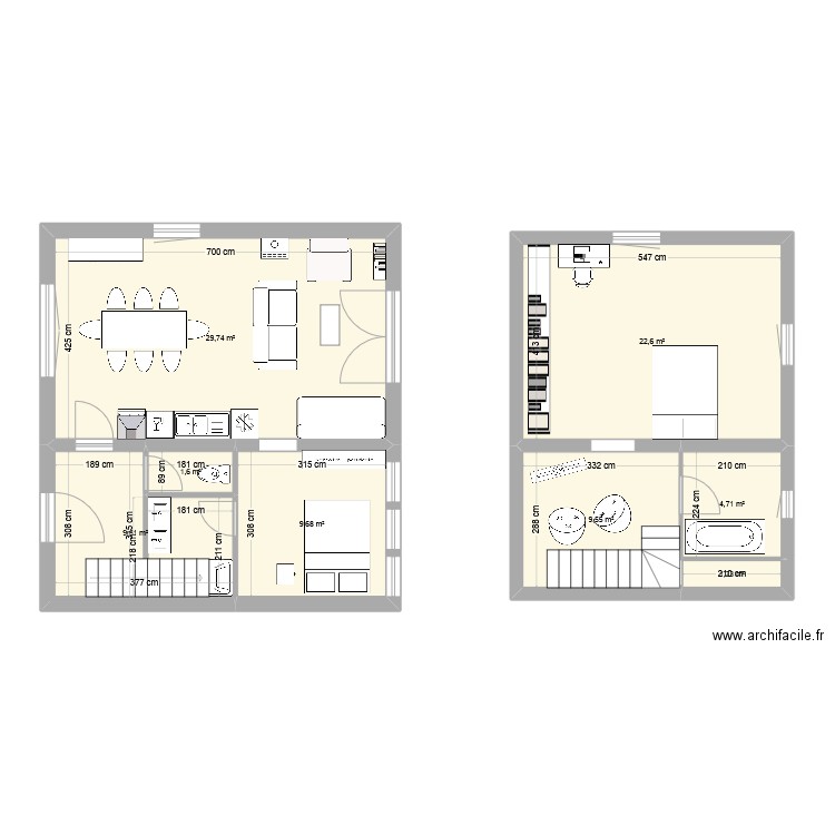 Maison Reno. Plan de 8 pièces et 89 m2