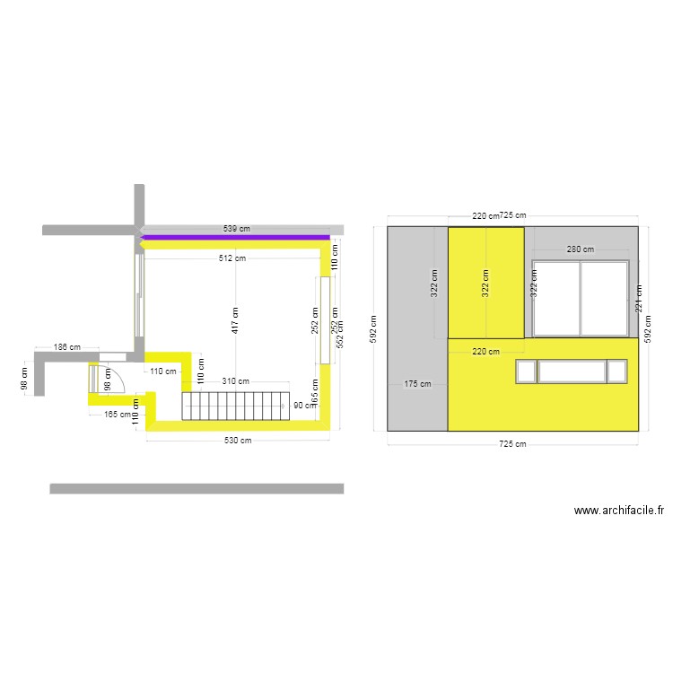 Projet 2  vue rez + facade arrière  Molenbeek. Plan de 0 pièce et 0 m2