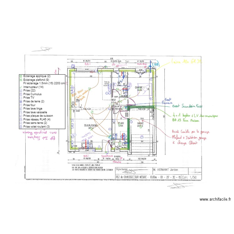 HERMANT RDC ELEC. Plan de 0 pièce et 0 m2