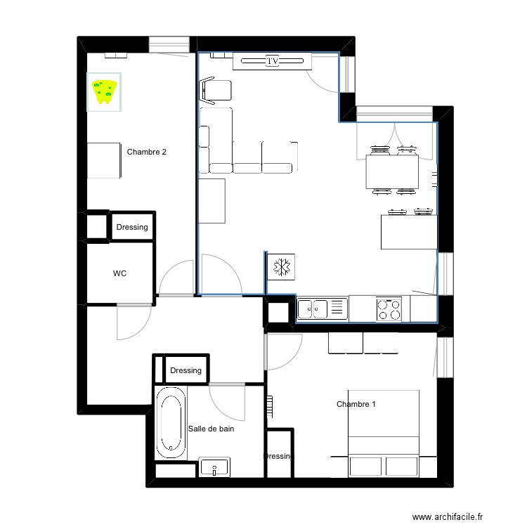 T3 Cormeilles en parisis2. Plan de 10 pièces et 60 m2