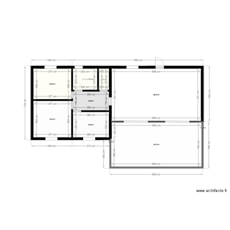 EXERCICE PERFECTIONNEMENT PROCREATE. Plan de 7 pièces et 142 m2