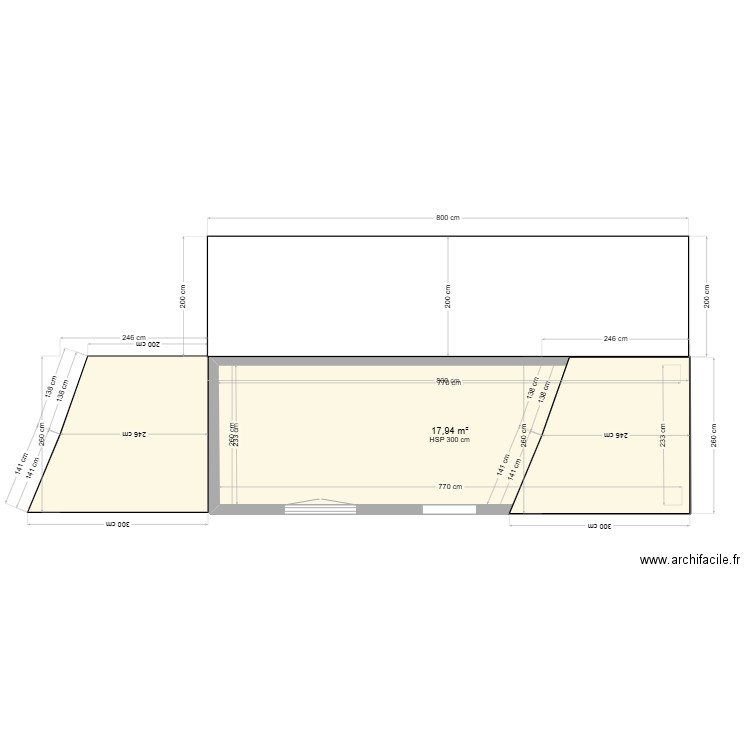 abri3. Plan de 1 pièce et 18 m2