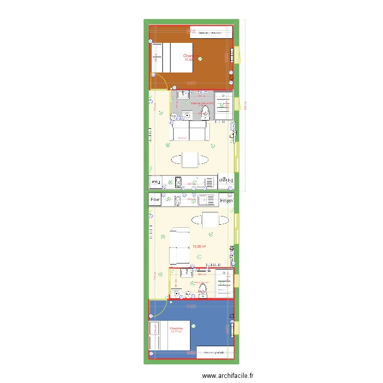 plan fabre. Plan de 6 pièces et 92 m2