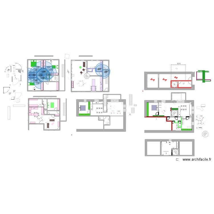 bat 34 le4/*12/24. Plan de 45 pièces et 465 m2