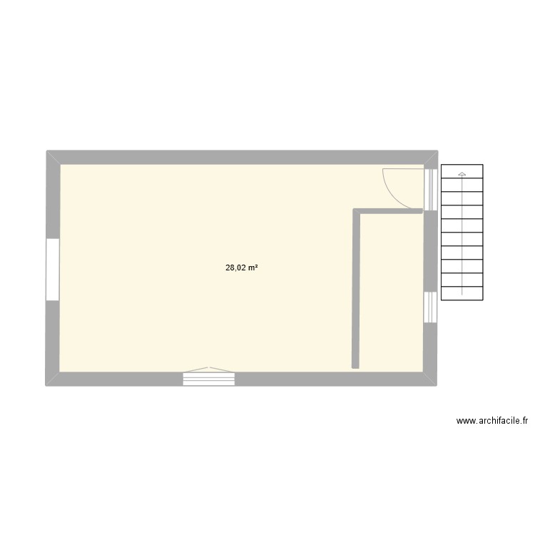 etage garage pp. Plan de 1 pièce et 28 m2