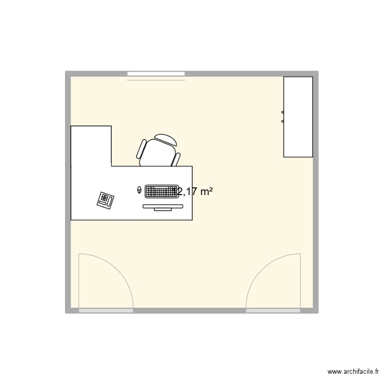 Bureau IDE Ferté. Plan de 1 pièce et 12 m2