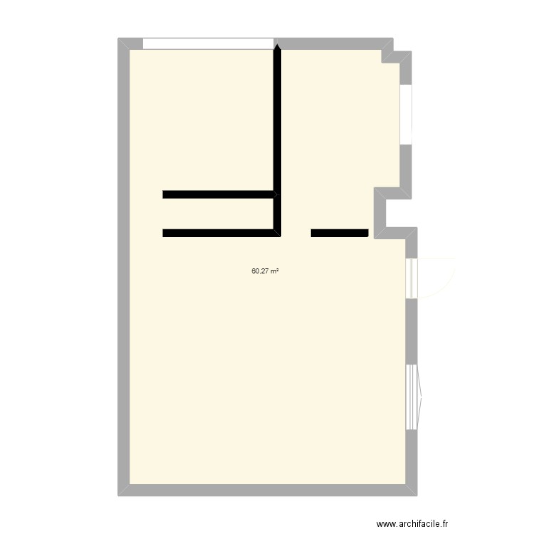 castel pasteur. Plan de 1 pièce et 60 m2