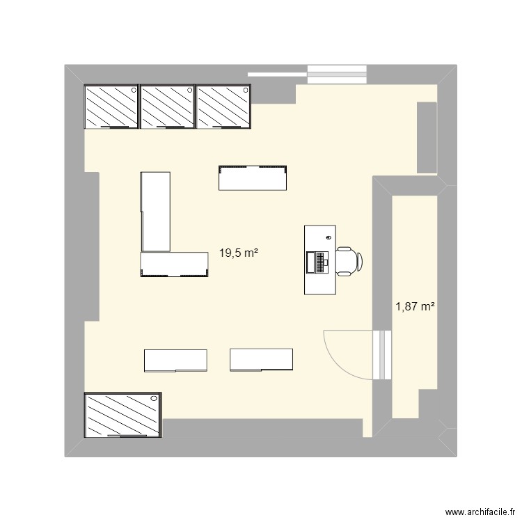 plan caroll. Plan de 2 pièces et 21 m2