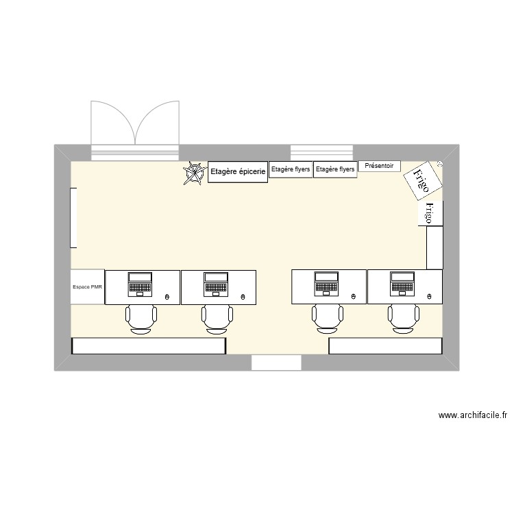 Récep. Plan de 1 pièce et 18 m2