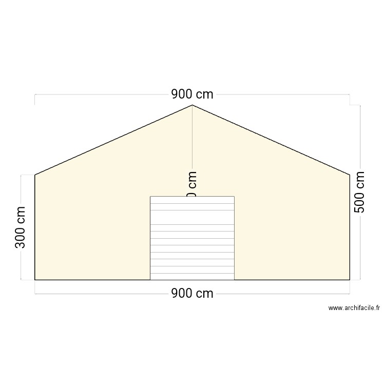 Facade porte de garage. Plan de 0 pièce et 0 m2