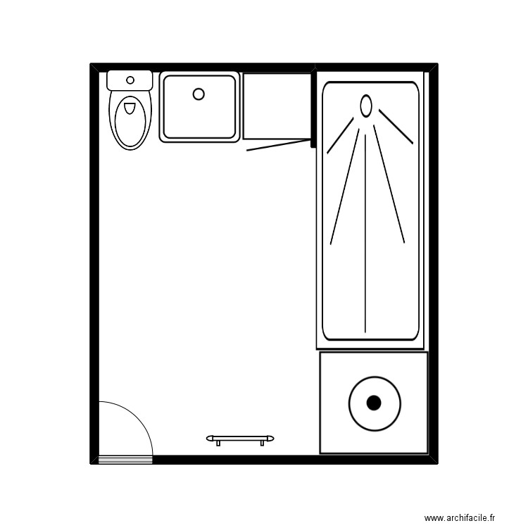 SDB. Plan de 1 pièce et 27 m2