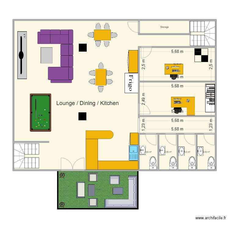 Basement Marketing . Plan de 9 pièces et 164 m2