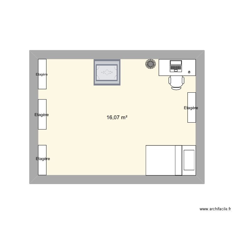 Ma future chambre. Plan de 1 pièce et 16 m2