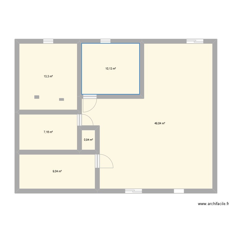 PLAN 1. Plan de 6 pièces et 90 m2