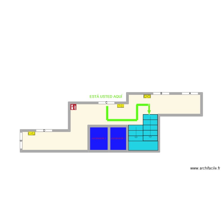 EVACUCIÓN GEMELOS 4 T2. Plan de 3 pièces et 13 m2