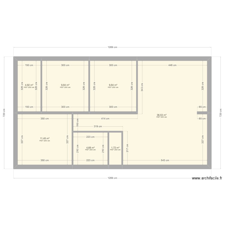 Maison type T4 - 78.98 m2. Plan de 7 pièces et 79 m2