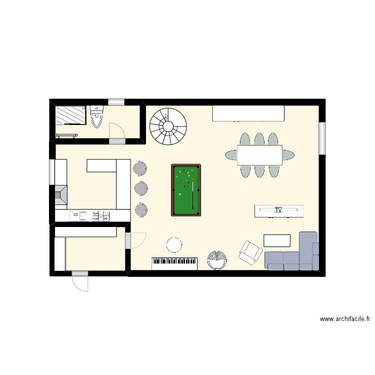 Noé 2. Plan de 3 pièces et 15 m2