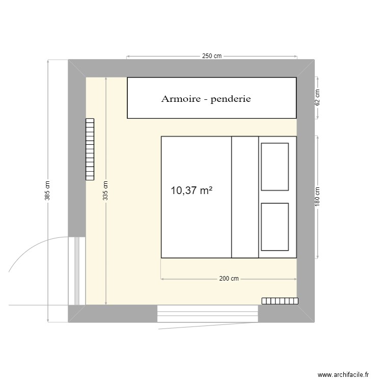 chambre moissy . Plan de 1 pièce et 10 m2