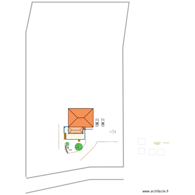 terrasse vu dessus avec toits (antho) v2.21. Plan de 2 pièces et 169 m2