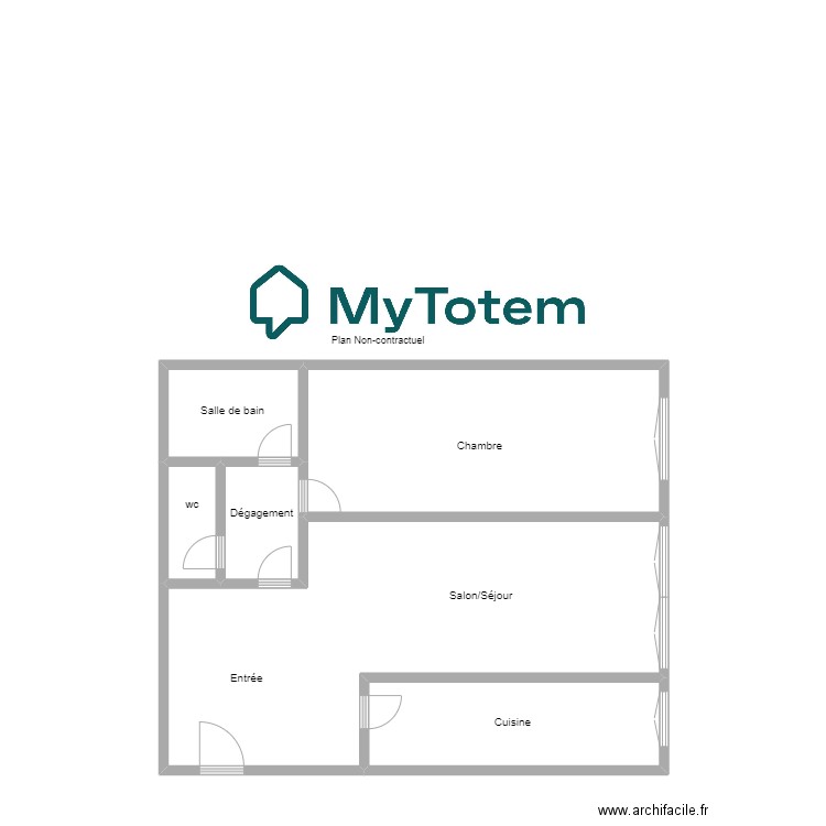 Martins. Plan de 6 pièces et 61 m2