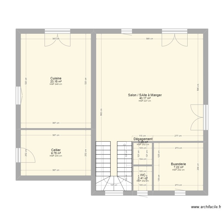 FRANCH RDC. Plan de 6 pièces et 80 m2