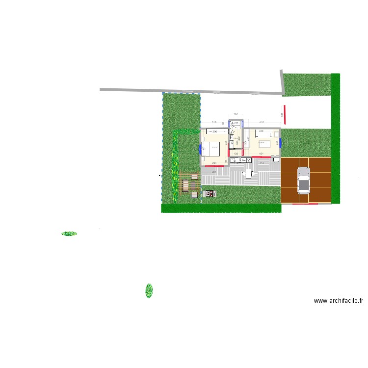 ST FRANCOIS T3. Plan de 3 pièces et 30 m2