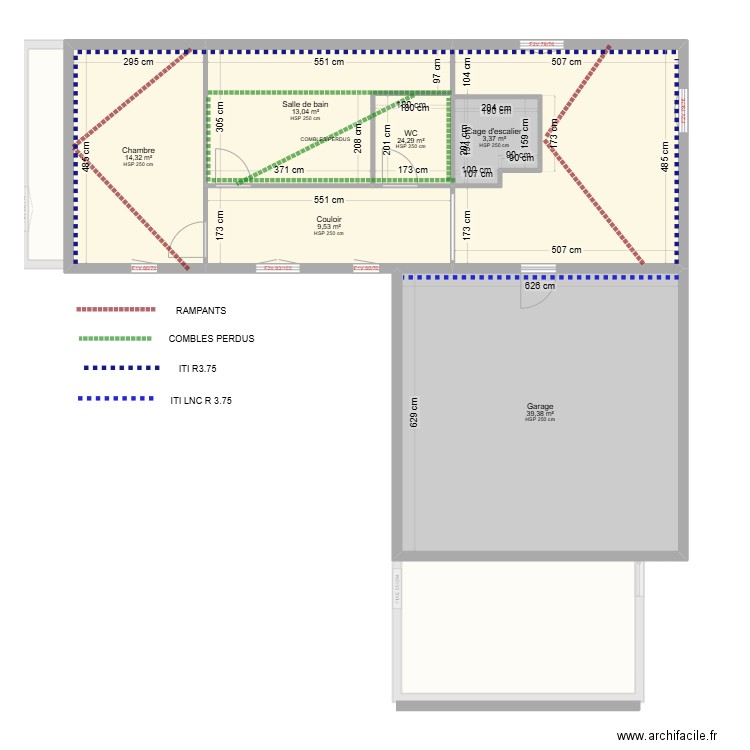 PUJOL. Plan de 19 pièces et 283 m2