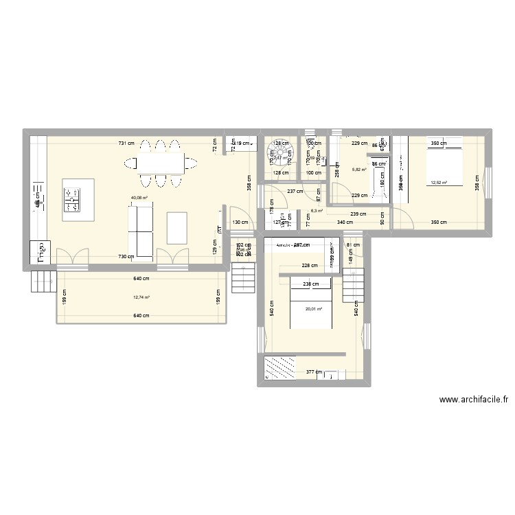 Plan projet version 2 chambre parentale. Plan de 9 pièces et 102 m2