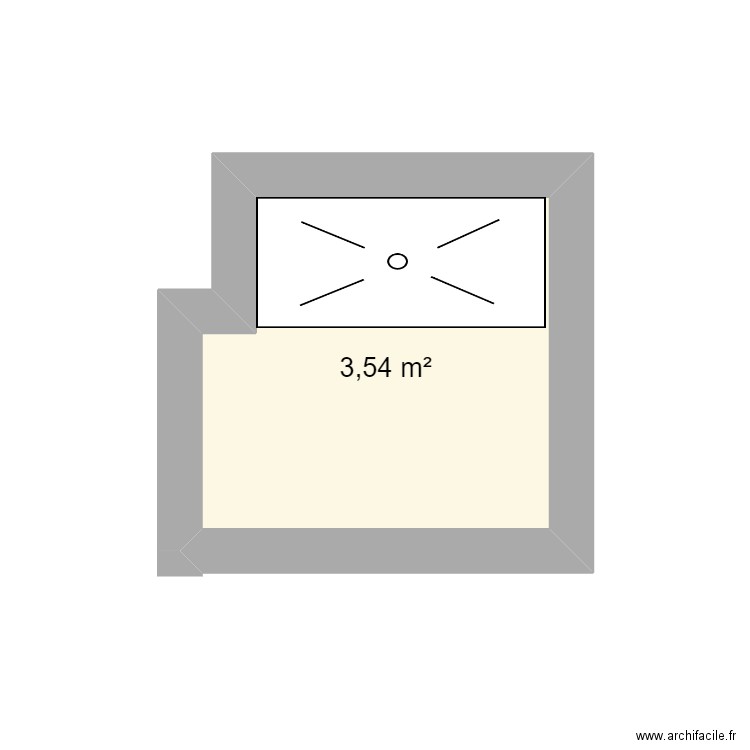 Sdb C. Plan de 1 pièce et 4 m2