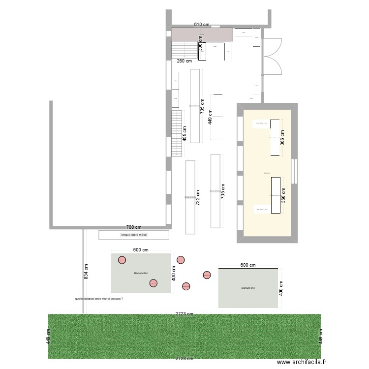 château tables XL. Plan de 1 pièce et 61 m2