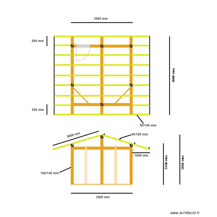 cabanon etang2. Plan de 33 pièces et 25 m2