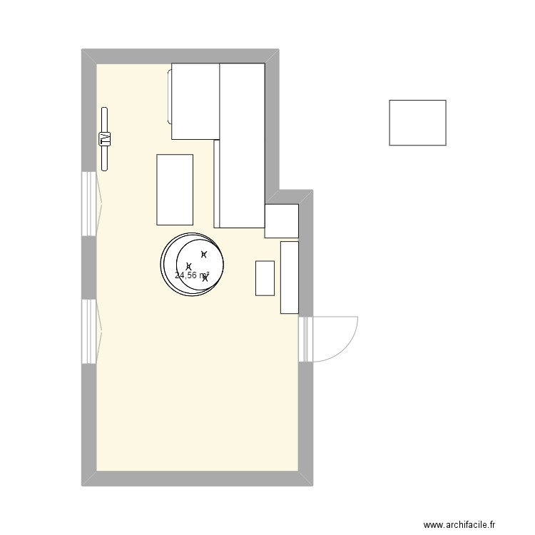 SALON. Plan de 1 pièce et 25 m2