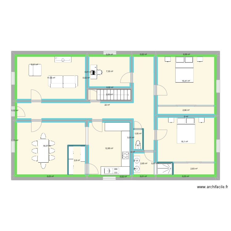 lepinay. Plan de 30 pièces et 126 m2