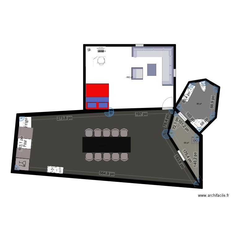 maison. Plan de 4 pièces et 110 m2