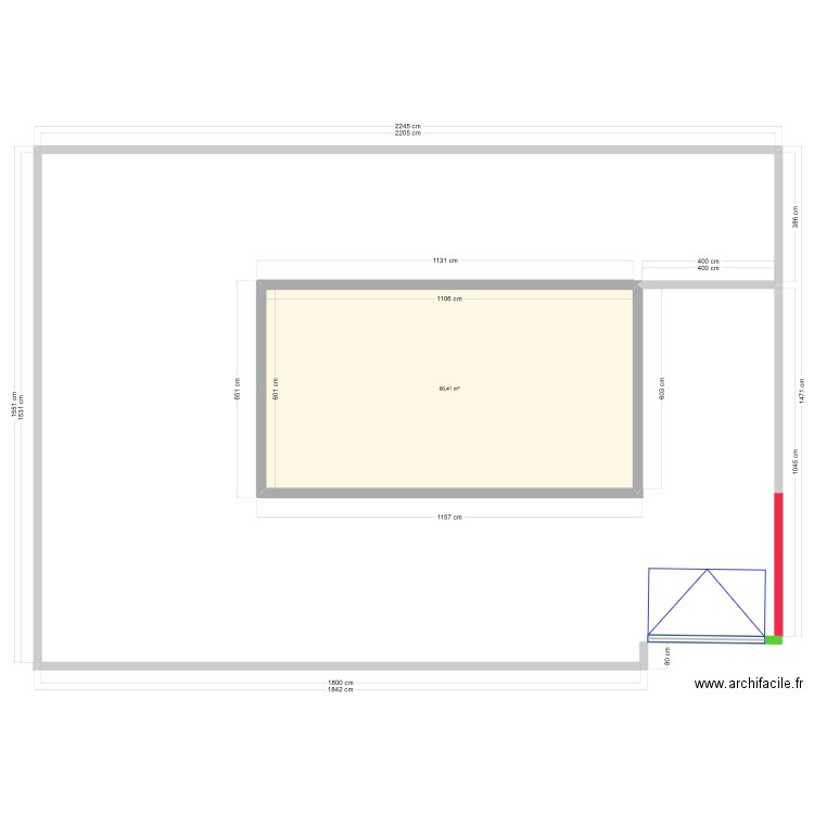 pignan portail. Plan de 1 pièce et 66 m2