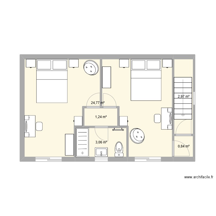 garage habitation 3. Plan de 5 pièces et 33 m2