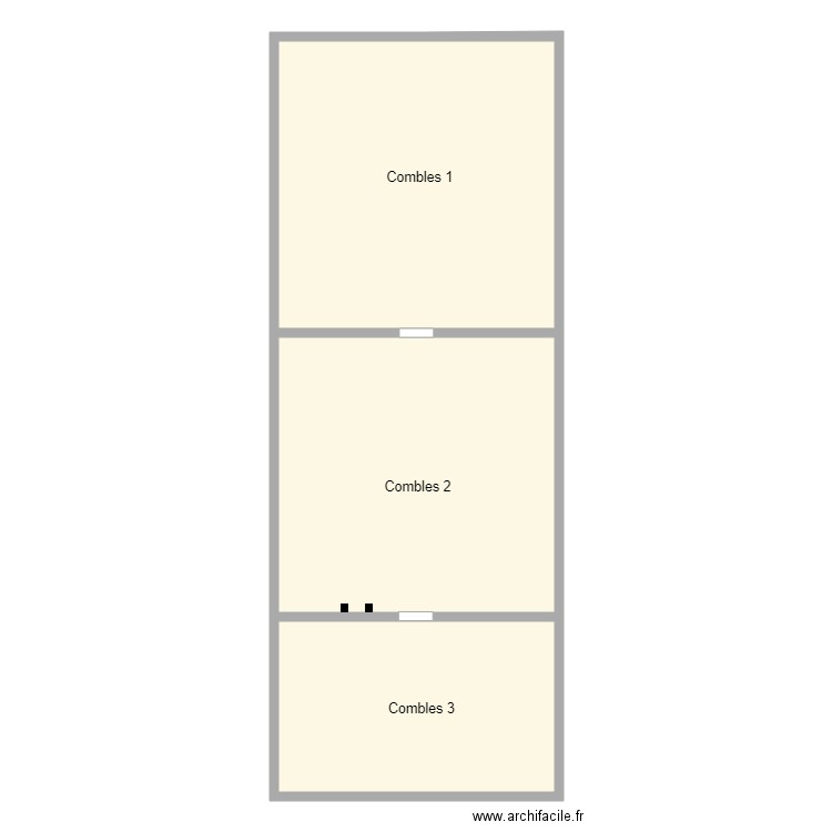 VALLET COMBLES . Plan de 3 pièces et 159 m2