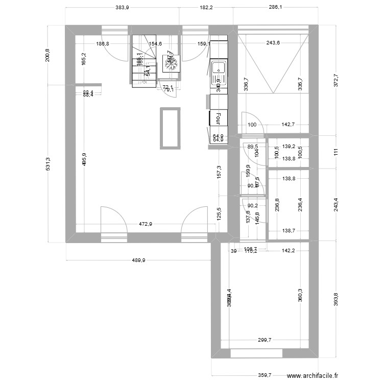 Domicile - Dupouy. Plan de 6 pièces et 61 m2