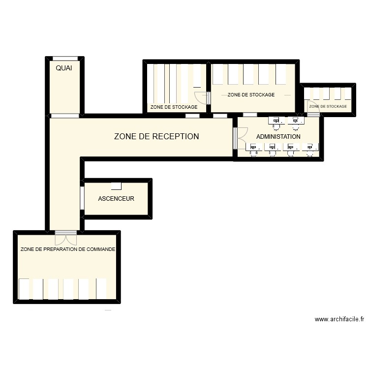 plan stage . Plan de 8 pièces et 136 m2