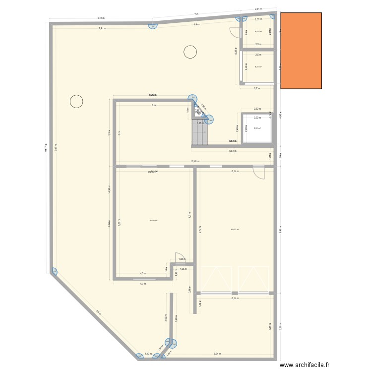 HETMbis. Plan de 7 pièces et 428 m2