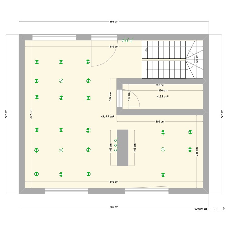 Villa 233. Plan de 2 pièces et 53 m2